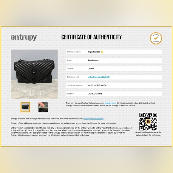 CA04 💚 Saint Laurent Leather College Large - Picture 2 of 15